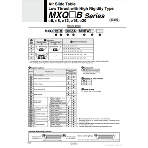 MXQ12B-10Z โต๊ะสไลด์ลมนิวเมติก SMC - Product Image 1