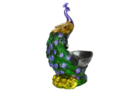 Ensemble de figurines de paons en résine faites à la main EOB International, 4 sculptures d'animaux traditionnels pour la décoration de table à la maison, cadeau de pendaison de crémaillère