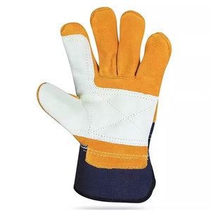 High Quality Cowhide Split Leather Anti-Slip Elastic Cuff Safety Driving Gloves Soft Comfortable Hand Protection for Drivers - Product Image 2