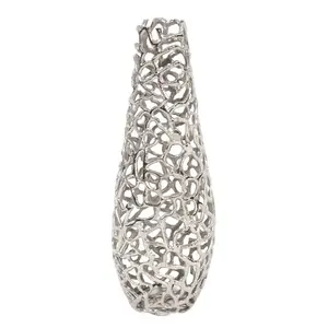 Vase à fleurs en chrome martelé pour la maison, la table de salon, usage décoratif, utilisation pour l'entrée de mariage, pot à fleurs rond. - Product Image 4