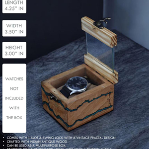 Estuche de Madera para Guardar 10 Relojes, Organizador de Relojes de Bambú de AYAANS - Product Image 5