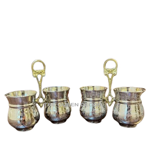 High Quality Durable Brass & Stainless Steel Metal Sets 2 round Brush <b>Holder</b> in Silver & Gold Finish New Hot Selling Design - Product Image 1