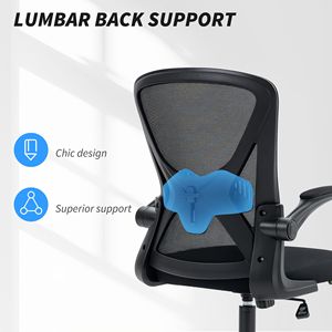 Sedia da Ufficio Ergonomica Nera con Supporto Lombare, Altezza Regolabile, Braccioli Ribaltabili, Design Contemporaneo per Dirigenti e Scrivanie - Product Image 6
