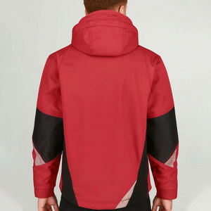 Men's <b>Red</b> Hooded <b>Waterproof</b> <b>Jacket</b> With Zipper Closure Sporty Style Winter Wear Polyester Shell - Product Image 3