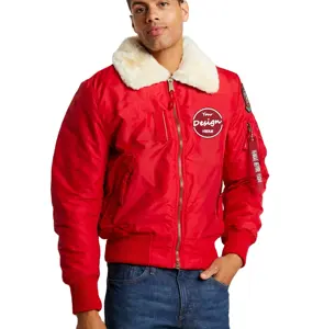 Giubbotti Bomber da cantina in pelliccia 2023 giacche da volo rosse da uomo di moda autunnale con giubbotto Bomber personalizzato Casual con cerniera Y K K per uomo