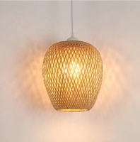 Lampes à induction en rotin tressé minimalistes, salon moderne, lampe suspendue en métal, abat-jour en bambou avec commande tactile IP33