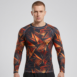 Men Sublimation Rash Guard <b>Surf</b> Compression Clothing Breathable Eco-Friendly Quick Dry UPF 50 Sun Protection Full Sleeve - Product Image 1