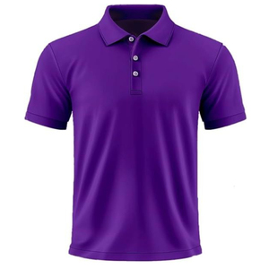 Polo respirant pour homme en coton, tissu décontracté, toucher doux, col côtelé, trois boutons, vêtement confortable pour tous les jours - Product Image 3