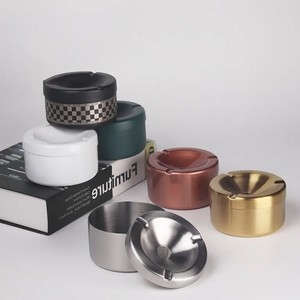 Most Selling Lining <b>Design</b> Stainless Steel Desktop Ashtray Minimalist <b>Design</b> Home Use Amazingly Crafted <b>By</b> HRCRAFTVERSE - Product Image 2