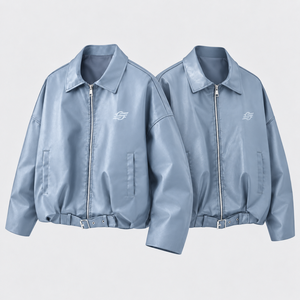Light Blue Polyester Long V-neck Double Breasted Casual Solid Color Women's <b>Trench</b> Jacket <b>Waterproof</b> - Product Image 3