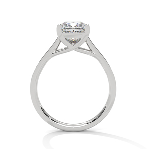 Anillo de compromiso de oro blanco de 14 quilates con diseño clásico de engaste de garra y corte princesa, joyería de lujo para propuesta de matrimonio, regalo para ella - Product Image 3