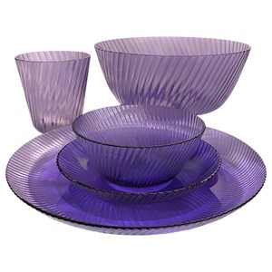 Assiettes écologiques à motif côtelé PGT MIT (lot de 6 couleurs) pour la maison et le camping - Product Image 4