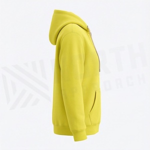 เสื้อฮู้ดดี้ผ้าฝ้ายทอทรงโอเวอร์ไซส์สำหรับผู้หญิง ไหล่ตก มีกระเป๋าแบบจิงโจ้ ซิปด้านหน้า พิมพ์ลายตามสั่ง เสื้อผ้ากีฬาและลำลอง - Product Image 3