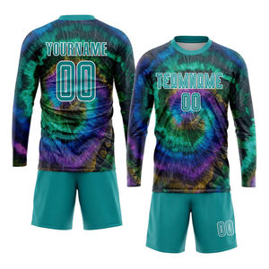 Factory Wholesale Comfortable Soccer Uniforms Durable Fabric High Quality Printed Team Name Number Crew <b>Neck</b> Soccer Jerseys Set - Product Image 3