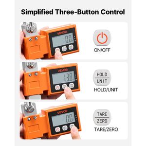Báscula Digital para Grúa con Capacidad Máxima de 1100 Lbs/500 kg, Báscula Colgante Industrial de Alta Resistencia con Carcasa de Aluminio Fundido y Pantalla LCD - Product Image 6