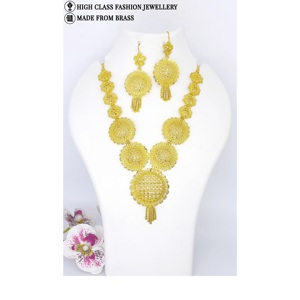 Turkish <b>Wedding</b> Jewelry Sets 24K Gold Plated Dubai Necklace Bracelet Alloy Main Material Engagement Jewelry - Product Image 6