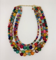 Conjuntos de Joyería Africana Bohemia para Mujer Barode: Gargantilla, Pendientes y Collar de Cuerda con Cuentas de Tela Ecológica, Estilo Tribal y de Alta Costura