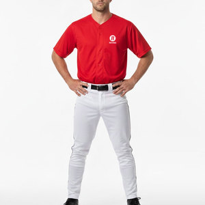 Uniforme de baseball sur mesure de haute qualité, respirant, avec couleurs et logo personnalisés, tissu 100% polyester pour hommes - Product Image 1