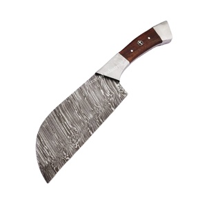 Cuchillo de Chef de acero de Damasco hecho a mano personalizado, cuchillo de cocina, cuchillo de carnicero, mango de madera con Funda de cuero - Product Image 2