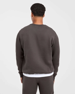 High Quality Heavyweight Cotton Men’s Tracksuit Set – Custom Blank Charcoal Sweatshirt & <b>Jogger</b> 2 Piece Sweatsuit, Premium - Product Image 2