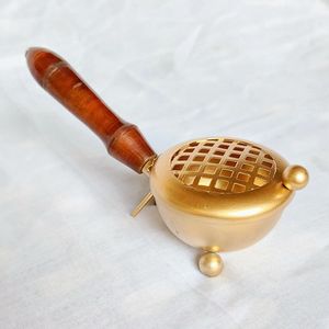 Handcrafted Metal Aromatic <b>Incense</b> <b>Burner</b> With Wood Base <b>Chinese</b> style For Religious Use - Product Image 4