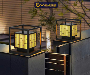 Lámpara de poste para puerta Viet Nam CM Decor, extraíble, para exterior/pared/villa/jardín, 1 año de garantía, acero/inox, 3500K (blanco cálido), 300 lm LED, negro - Product Image 3