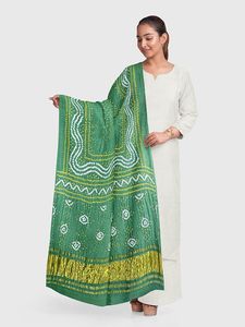 Dupatta Bandhani Premium con Diseño Tradicional Tie-Dye |   Dupatta Bandhej india hecha a mano para mujer - Product Image 5