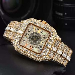 Reloj de Cuarzo Cuadrado para Hombre Splendido Jewelry, Oro Rosa, Esfera de Moissanita, Correa con Números Romanos, Pantalla Analógica, Cristal de Zafiro ETA - Product Image 6