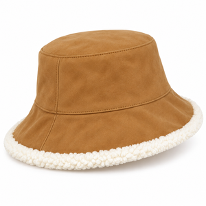 Chapeau Bob en Daim Marron pour Homme avec Bordure Sherpa – Chaud, Léger et Doux pour Printemps/Automne, Idéal pour l'Extérieur, la Plage – Casquette Unisexe Tendance - Product Image 4