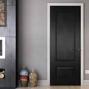 Porte en composite moderne du milieu du siècle, imperméable, en PVC, placage de bois mélaminé, surface finie, porte WPC pour la maison, le bureau - Product Image 5