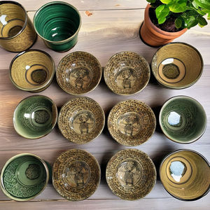 Bol à bougie religieux multifonctionnel en bois de manguier, émaillé et imprimé, bol d'incantation, artisanat indien fait à la main - Product Image 5