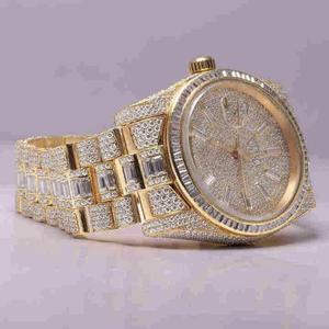 Reloj Automático con Incrustaciones de Diamantes Moissanite Redondos y Baguette con Claridad VVS, Totalmente Engastado, a Precio de Mercado, para Distribuidores Mayoristas - Product Image 3
