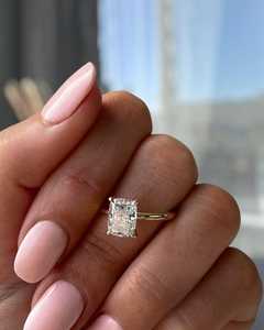 Bague solitaire classique en or massif 14 carats avec diamant taille coussin de 3,01 carats, cultivé en laboratoire, pour fiançailles, mariage, anniversaire, fête, cadeau pour amis - Product Image 3