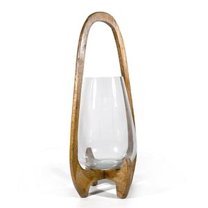 Lámpara de Mesa Redonda de Vidrio Hecha a Mano con Base de Madera para Decoración del Hogar en Diwali - Product Image 3