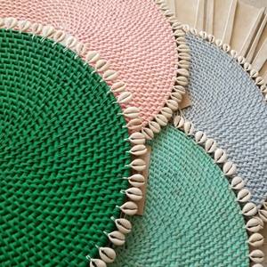 Nouvelle collection de sets de table ronds en rotin avec coquillages, fabriqués au Vietnam, OEM ODM, couleur au choix, meilleur prix de gros - Product Image 4