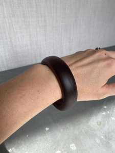 Polished <b>Wooden</b> Bangle Bracelet Handmade Wood Wrist Cuff Classic Artisan Jewelry Traditional Fashion Accessory <b>Gift</b> for Ladies - Product Image 3