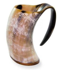 Mug à boire artisanal de haute qualité à double paroi, texture corne naturelle, inspiré des Vikings, pour les fêtes, les bars et la maison - Prix bas - Product Image 1
