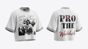 Camiseta de Verano Transpirable de Moda Unisex con Cuello Redondo y Hombros Caídos, Estilo Urbano Hip Hop, Personalizable, de Alta Calidad - Product Image 2