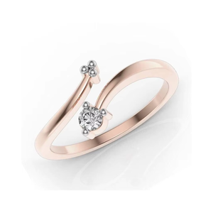 Anillo de Diamantes Solitario en Oro Rosa de 14K para Mujer |   Anillo de Diamante Real con Corte Brillante Redondo y Engaste de Garras, Joyería Elegante y Ligera - Product Image 2