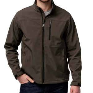 Veste softshell légère et durable pour homme, à capuche, col montant, impression réfléchissante sur le devant, fermeture éclair, hiver, extérieur - Product Image 1
