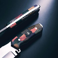 Couteau de chasse à lame fixe, pointe tombante, acier inoxydable, manche en micarta, qualité industrielle, épaisseur 0,5 mm, 9 pouces