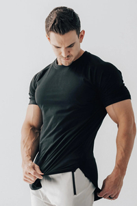 T-shirts de sport pour hommes, respirants, à manches courtes, en coton, pour la course à pied, la musculation, l'entraînement, t-shirts de fitness pour l'été - Product Image 3