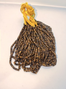 Venta al por Mayor de Cuentas de Ojo de Tigre de 6-8 mm Aproximadamente, Forma de Neumático, Piedras Preciosas Naturales Marrón Amarillo LG, Modelo LG45 de Rajasthan - Product Image 2