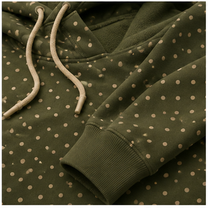 Sudadera con Capucha Personalizable Verde Oliva para Mujer, Estilo Atlético, con Diseño de Micro Cuadrícula y Puntos, Mezcla de Algodón de Alto Rendimiento WPHOOD-0009 - Product Image 6