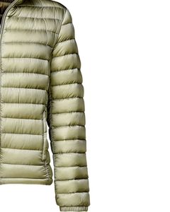 Chaqueta Acolchada Ligera Color Verde Oliva para Hombre con Cierre Frontal, Cuello Alto, Abrigo Acolchado Cálido, Ropa Exterior Informal para Invierno - Product Image 2