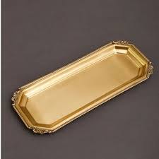 Plat de service rectangulaire en bronze, portable, passe au lave-vaisselle, design classique pour la restauration et les buffets - Product Image 3