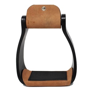 Selle de cheval de qualité supérieure, étriers en aluminium gravés pour l'équitation western, recouverts de cuir, design et logo personnalisables - Product Image 3