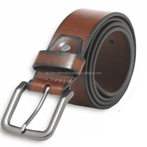 Cinturón informal de cuero de moda para hombre de alta calidad con hebilla de latón con Pin de aleación Logotipo personalizado y cinturón de vestir de cuero genuino de color - Product Image 4