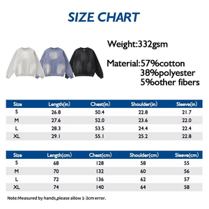 Ensembles de survêtements streetwear pour hommes, épais, en molleton respirant, avec sweat-shirts à col rond et pantalons de survêtement, effet délavé Monkey Wash et usé - Product Image 2