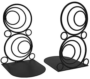 Polished Metal <b>Bookends</b> Durable Book Holder Non Slip Book Stopper Office Desk Shelf Organizer - Product Image 6